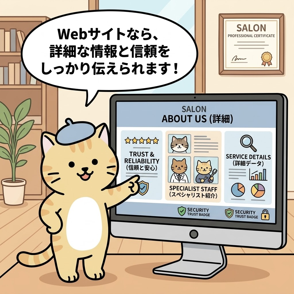 Webサイト（ホームページ）で「信頼・詳細」を伝える