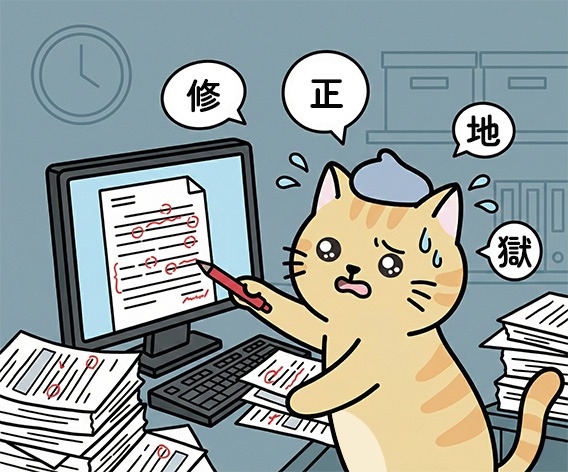 修正に追われるきなこ