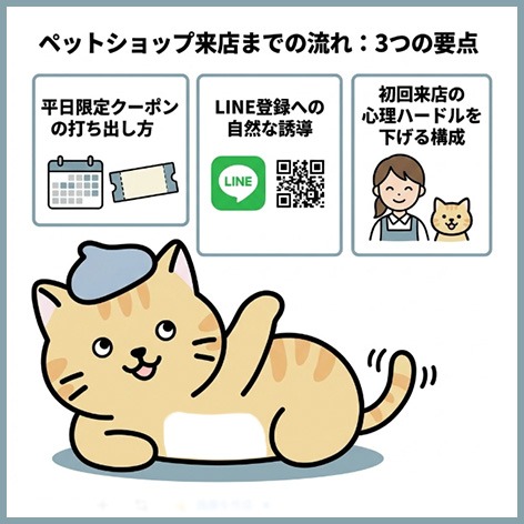 ペットショップ来店までの流れ