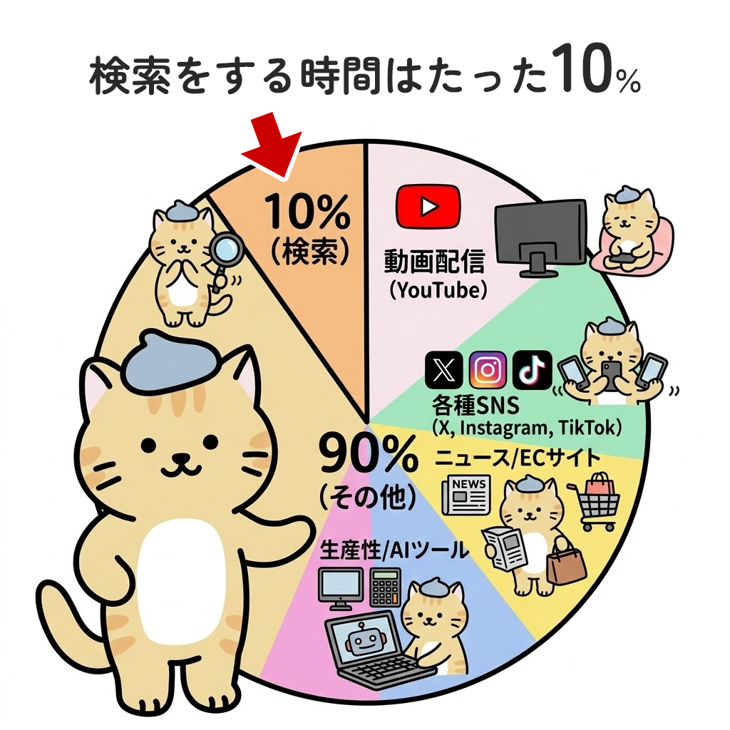 検索の可処分時間