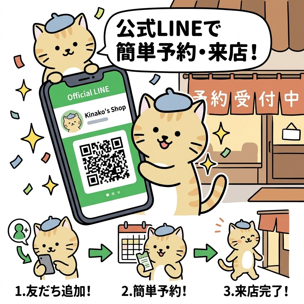 公式LINEへ誘導し、スムーズに「予約・来店」へ繋げる