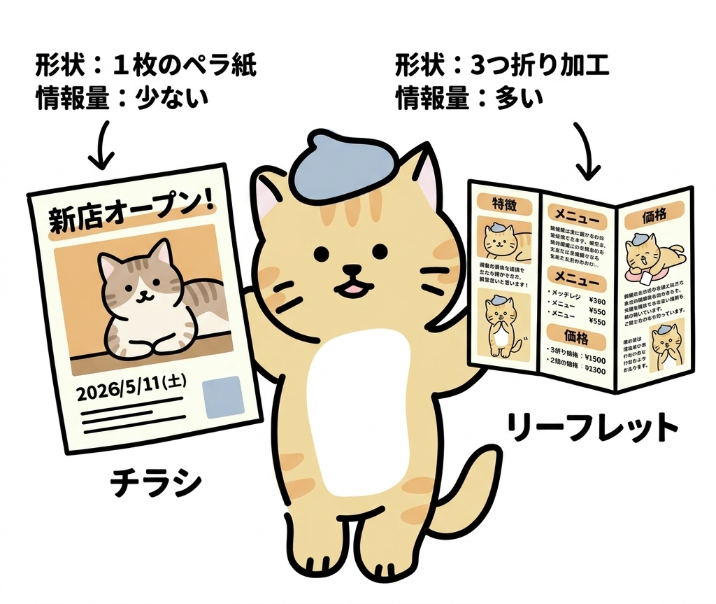 リーフレットとチラシの決定的な違い