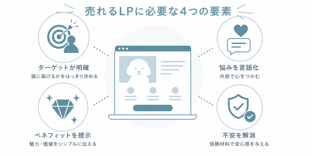 売れるランディングページに必要な4つの要素