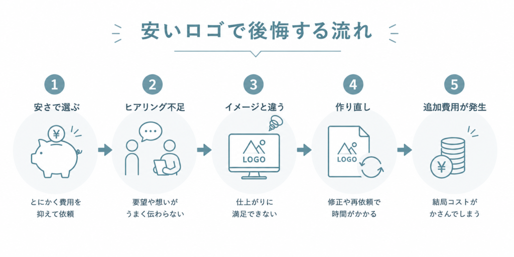 安いロゴを選んで後悔する流れ