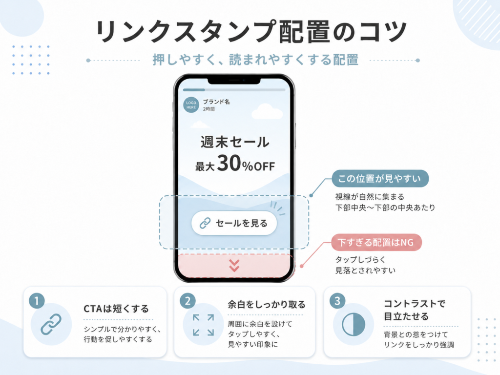 リンクスタンプ配置のコツ